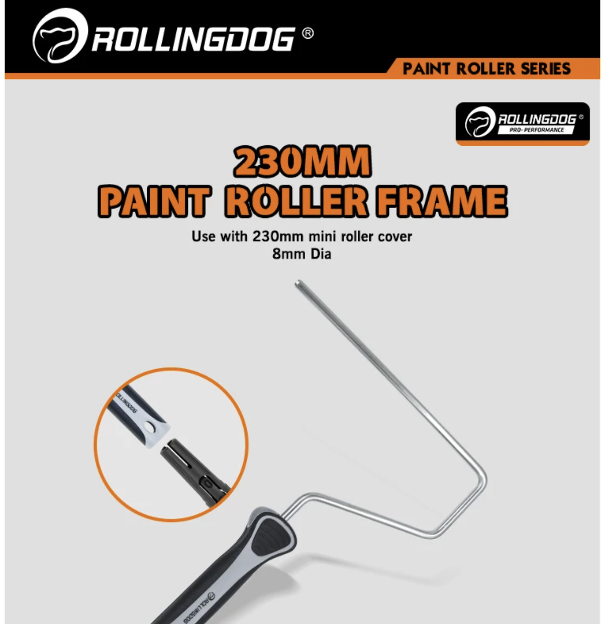 ДРЪЖКА ЗА ВАЛЯК ROLLINGDOG EU STYLE 230ММ Ø8ММ СЕРИЯ STANDARD - Image 2