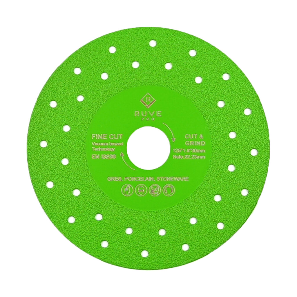Диамантен диск Ruve за шлайфане и рязане GREEN HOLES 125мм